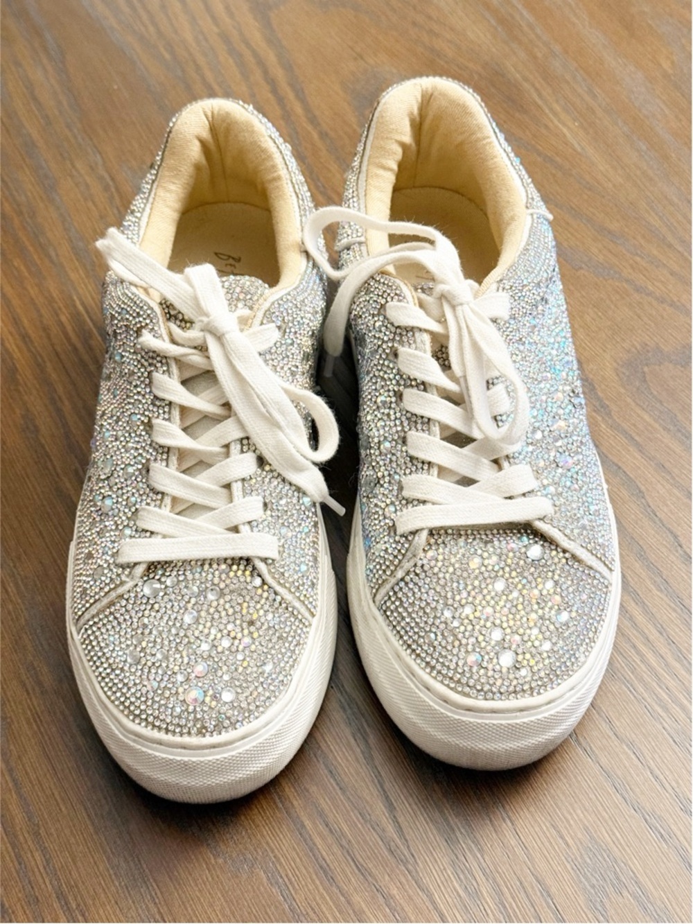 Betsey Johnson Sidny Crystal Pave Platform Sneaker size 7 - Picture 4 of 10
